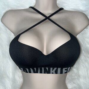 CALVIN KLEIN SEAMLESS LOGO LIGHTLY LINED MULTIWAY BRA SZ 34B